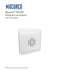 Thumbnail of document Manual - RD-VRF Refrigerant Detector